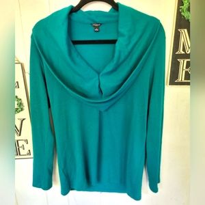 Ann Taylor Cowl Neck Wedge Sweater Color Green Size Large